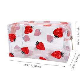 img 1 attached to Transparent Cosmetic Toiletry Organiser Strawberry