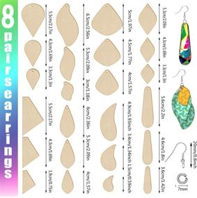 img 3 attached to 🔨 48-Piece Set of Unfinished Wooden Earrings and Dangle Pendants - Natural Wood Charms for DIY Jewelry Craft Making, Includes Earring Hooks and Jump Rings