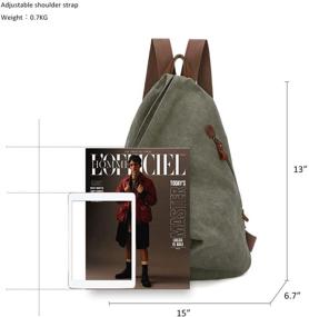 img 3 attached to Canvas Vintage Backpack Backpacks 6882 Olive