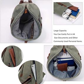 img 1 attached to Canvas Vintage Backpack Backpacks 6882 Olive