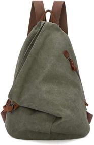 img 4 attached to Canvas Vintage Backpack Backpacks 6882 Olive