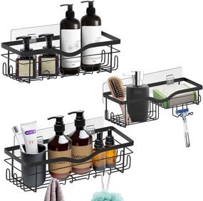 img 4 attached to 🚿 Rustproof Stainless Steel Shower Caddy, LiviNGPAi Bathroom Organizer Wall Mount Shower Shelves, Versatile Bathroom Caddy for Toilet, Kitchen, and Dorm - Pack of 3