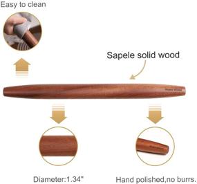img 2 attached to 🥖 Muso Wood Sapele French Rolling Pin - Tapered Roller for Baking Fondant, Pie Crust, Cookie, Pastry (15-3/4inch)