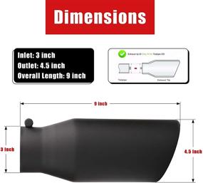 img 3 attached to 🔧 Richeer 3 Inch Inlet Black Exhaust Tip: Diesel Tailpipe Upgrade with Adjustable Clamp Design and Ball End L Wrench