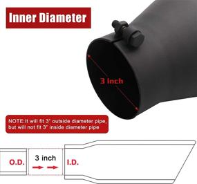 img 1 attached to 🔧 Richeer 3 Inch Inlet Black Exhaust Tip: Diesel Tailpipe Upgrade with Adjustable Clamp Design and Ball End L Wrench