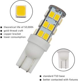 img 3 attached to 🔆 Super Bright GRV T10 921 194 LED Bulb, 25-2835 SMD, Warm White, DC12V, Pack of 20, Ideal for RVs, Campers, Cabinets, and Dome Lights (2.0 Generation)