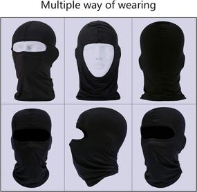 img 2 attached to 🧣 Raisun Black Balaclava: Full Face Mask Neck Gaiter for Outdoor Sports - Summer Cooling, UV Protection, Winter Windproof - Men/Women