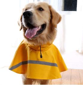 img 2 attached to 🐾 HAPEE Reflective Strip Hoodie Raincoat for Large Dogs, Waterproof Rain Poncho Jacket for Dogs