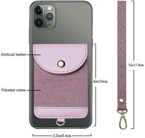 img 1 attached to 📱 Doormoon Phone Card Holder, Stick on Fashion Multi-Card Slot Wallet Case Credit Card Phone Pouch Attachment Compatible with iPhone Android and Most Smartphone - Pink