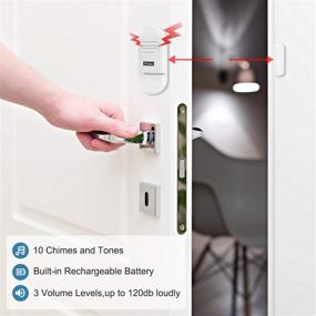 img 3 attached to 🚪 Kids Safety Door Alarms, Home Window Alarm Sensors, Home Security Door Window Alarms, Multifunctional 3 Volume 10 Chimes Adjustable ON/Off Button Rechargeable - 2 Door Sensors