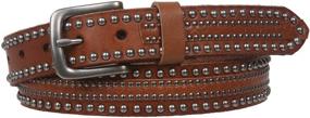 img 4 attached to 🐮 Stylish Cowhide Leather Men's Accessories and Belts with Riveted Nailhead Studs