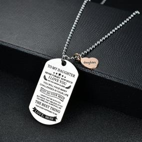 img 2 attached to 🐶 Inspirational Stainless Steel Dog Tag Pendant Necklace for Daughter - 'Never Forget How Much I Love You', Mom Gift