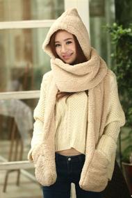 img 1 attached to 🧣 Stay Warm in Style with Maleroads Hooded Mittens Neckwarmer: Thicker Women's Scarves & Wraps Accessories