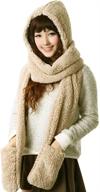 🧣 stay warm in style with maleroads hooded mittens neckwarmer: thicker women's scarves & wraps accessories logo