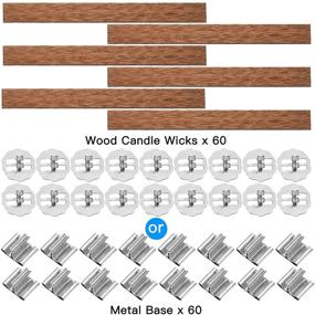 img 2 attached to 🕯️ 120-Pack Smokeless Natural Candle Wicks for Christmas Holiday Decorations - Iron Stand Included - 5.1x0.5-inch Wooden Eco-Friendly Wick for DIY Candle Making Crafts