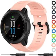 🌸 meifox ремешок garmin fenix 5: розовая силиконовая замена для fenix 5/fenix 5 plus/forerunner 945/935/quatix 5 sapphire (большого размера) логотип