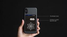 img 3 attached to 🌸 Mandala Floral Stretchy Stick on Wallet Card Holder for iPhone, Android & All Smartphones: A Must-Have Accessory!