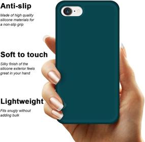 img 1 attached to 🌿 Anuck iPhone SE 2020 Case, iPhone 8/7 Case 4.7", Dark Green Liquid Silicone Gel Cover with Non-Slip Bumper, Soft Microfiber Lining - Shockproof, Full-Body Protection