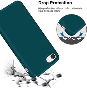 img 3 attached to 🌿 Anuck iPhone SE 2020 Case, iPhone 8/7 Case 4.7", Dark Green Liquid Silicone Gel Cover with Non-Slip Bumper, Soft Microfiber Lining - Shockproof, Full-Body Protection