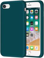 🌿 anuck iphone se 2020 case, iphone 8/7 case 4.7", dark green liquid silicone gel cover with non-slip bumper, soft microfiber lining - shockproof, full-body protection logo