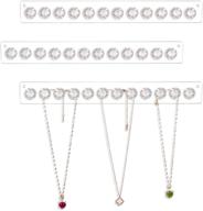 💎 aitee necklace holder: elegant acrylic jewelry organizer with 12 diamond hooks - wall mounted necklace organizer for girls and women (3 pack) логотип