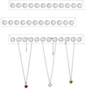 img 4 attached to 💎 AITEE Necklace Holder: Elegant Acrylic Jewelry Organizer with 12 Diamond Hooks - Wall Mounted Necklace Organizer for Girls and Women (3 PACK)