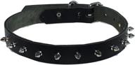 🐶 dangerous threads dog collar – 1/2" metal spikes – genuine topgrain leather – made in usa logo