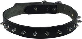 img 1 attached to 🐶 Dangerous Threads Dog Collar – 1/2" Metal Spikes – Genuine Topgrain Leather – Made in USA