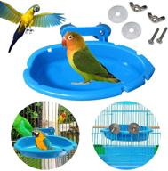 🐦 hanging birdbath toy pet parrot cage budgie accessories: water shower, feeder holder, and more! logo