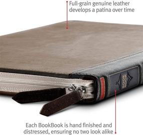 img 1 attached to 📚 Vintage Full-Grain Leather Book Sleeve: Twelve South BookBook V2 for 16" MacBook, Complete with Interior Pocket