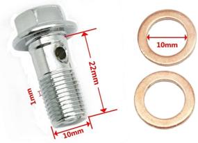 img 1 attached to Болт банжо 10 мм M10 x 1,00 мм для главного тормозного цилиндра мотоцикла🔧, аналог от производителя - совместимый с Honda, Yamaha, Kawasaki, Suzuki - Lefossi