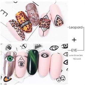 img 2 attached to 💅 NAIL ANGEL 19 Sheets Nail Art Water Decals - Leopard Eyes, Cartoons & More for Stunning Fingernail and Toenail Manicure (19sheets)