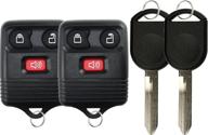 🔑 pack of 2 keylessoption keyless entry remote control fobs with uncut blank car ignition keys - fits gq43vt11t, cwtwb1u345, h92 logo