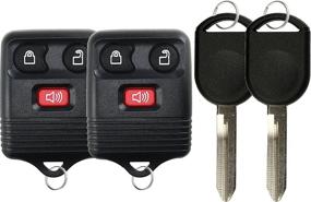 img 1 attached to 🔑 Pack of 2 KeylessOption Keyless Entry Remote Control Fobs with Uncut Blank Car Ignition Keys - Fits GQ43VT11T, CWTWB1U345, H92