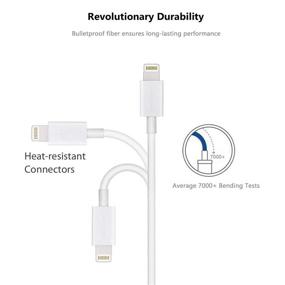 img 3 attached to 🔌 Apple MFi Certified Lightning to USB Cable - iPhone/iPad Charger Cord for iPhone 11/X/8/7/6s/6/plus/5s/5c/SE, iPad Pro/Air/Mini, iPod Touch - Original Certified, White, 1M/3.3FT