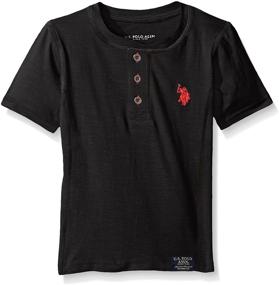 img 2 attached to 👕 High-Quality U.S. Polo Assn. Big Boys' Slub Jersey Henley – Stylish Short Sleeve Shirt