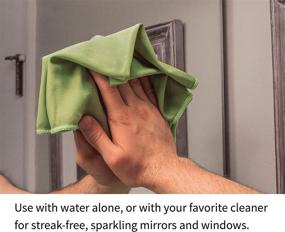 img 1 attached to 🍃 S&T INC. 16x16 Green Microfiber Glass Cleaning Cloths – Lint-Free, Reusable for Home, Kitchen, Auto – 8 Pack