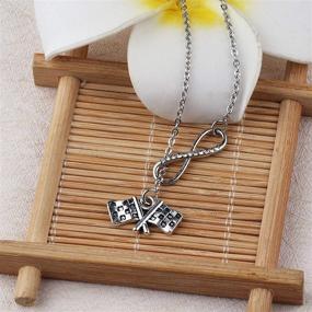 img 2 attached to 🏁 BAUNA Checkered Flag Necklace: Stylish Racing Flags Pendant Y Chain - Perfect Gifts for Racers and Racing Fans!