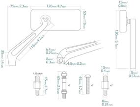 img 1 attached to KiWAV Rectangular Mirrors Motorcycle Sportster