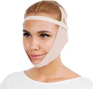 💆 beige post surgery chin compression garment: ultimate chin strap band for face lift, chin lift, jowl tightening & face slimming логотип