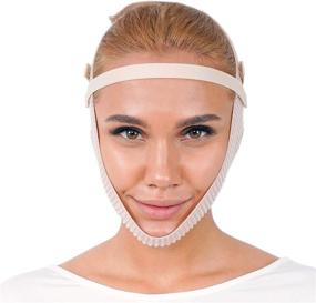 img 3 attached to 💆 Beige Post Surgery Chin Compression Garment: Ultimate Chin Strap Band for Face Lift, Chin Lift, Jowl Tightening & Face Slimming