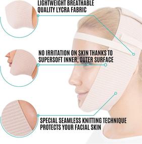 img 1 attached to 💆 Beige Post Surgery Chin Compression Garment: Ultimate Chin Strap Band for Face Lift, Chin Lift, Jowl Tightening & Face Slimming