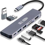 🔌 jubaay usb c hub 6 in 1 dongle: 4k hdmi, usb 3.0 ports, sd/tf card reader - macbook pro & air compatible логотип