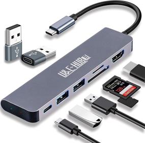 img 4 attached to 🔌 JUBAAY USB C Hub 6 in 1 Dongle: 4K HDMI, USB 3.0 Ports, SD/TF Card Reader - MacBook Pro & Air Compatible