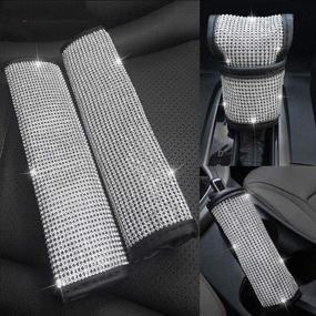 img 3 attached to ALVAZA Bling Bling Crystal Car Seat Belt Covers &Amp