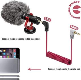 img 1 attached to 🎧 Ancable 3.5mm TRS to TRRS Microphone Cable: 1/8 Male to Male, Coiled Right Angle, iPhone & Smartphone Compatible, Rode SC7, VideoMic, BOYA & More Mic Compatible