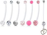 🤰 mayhoop 14g flexible bioplast pregnancy belly button ring: sport maternity navel retainer, 38mm (1 1/2") logo