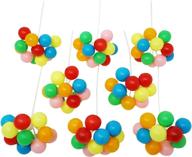 rainbow balloon cluster cake and cupcake decorative 🌈 topper pick - pack of 8 clusters, 7 inches long логотип