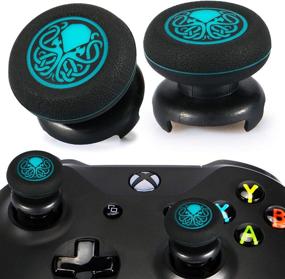 img 4 attached to Enhanced Gaming Experience with Playrealm FPS Thumbstick Extender & Silicone Grip Cover - Xbox Series X/S & Xbox One Controller (Cthulhu Abyss Blue) - Set of 2