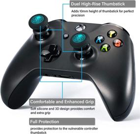 img 3 attached to Enhanced Gaming Experience with Playrealm FPS Thumbstick Extender & Silicone Grip Cover - Xbox Series X/S & Xbox One Controller (Cthulhu Abyss Blue) - Set of 2